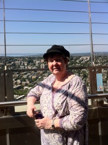 Sharon on top of Seattle Space Needle